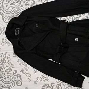 Le Chateau Wool-blend Double Breasted Belted Trench Coat